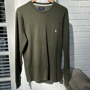 Men’s Polo Ralph Lauren long sleeve shirt, color green.
